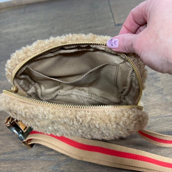 ANTHROPOLOGIE Sherpa Belt Bag Fanny Pack Tan OS NWT - Picture 7 of 9
